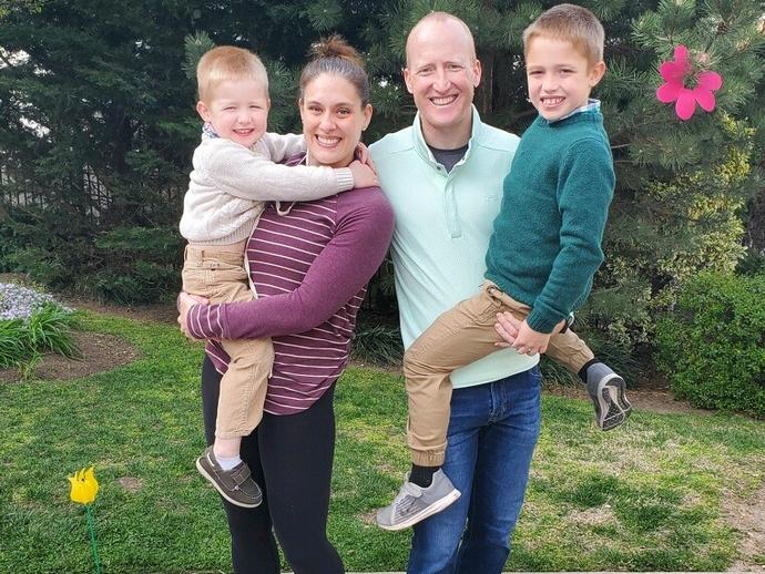 Keller employee with her family