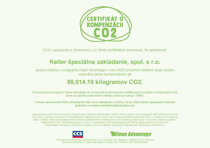 Certifikát o kompenzácii CO2