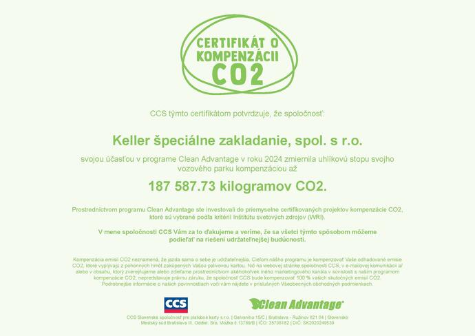 Certifikát o kompenzácii CO2