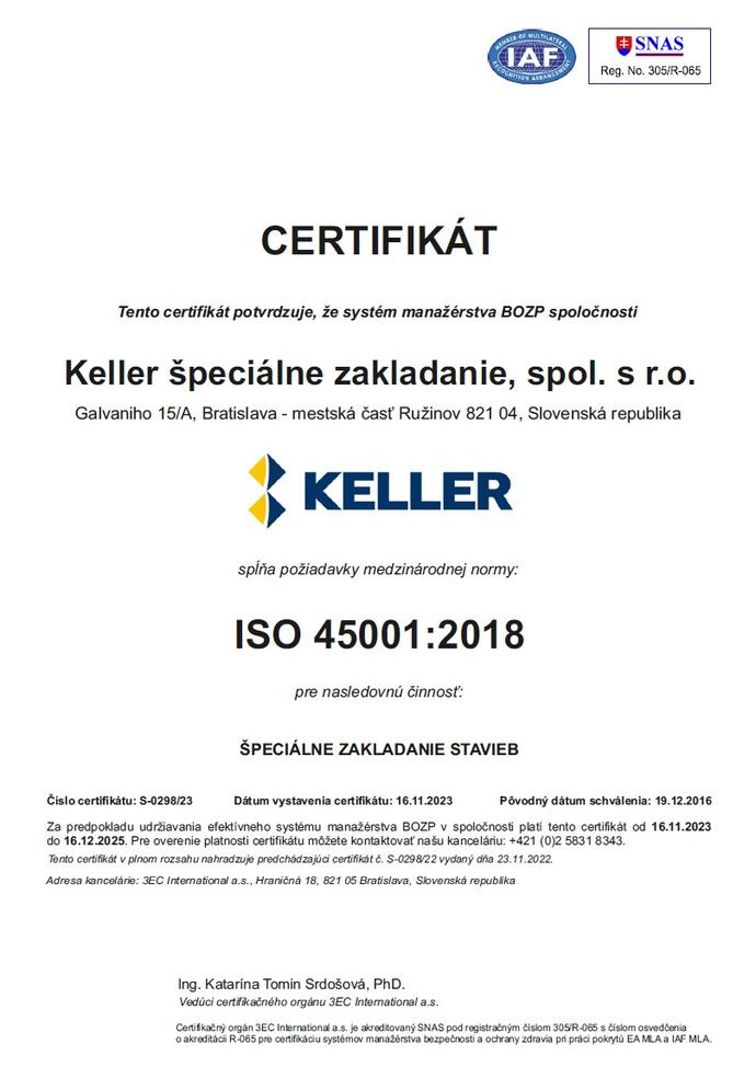 Certifikat ISO -keller